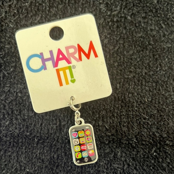 Silver Cell Phone Charm - Picture 1 of 1